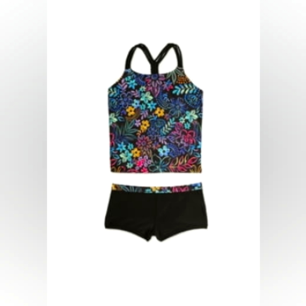 Colorful Floral Kids Swim Set